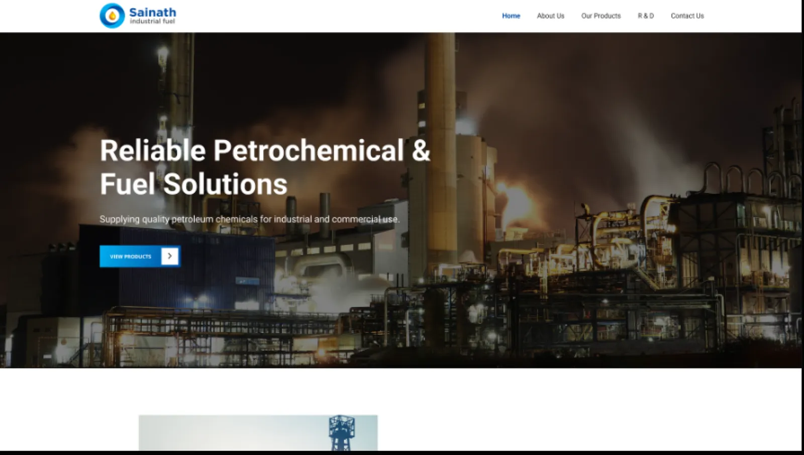 Sainath Industrial Fuels website portfolio screenshot — Fruxinfo