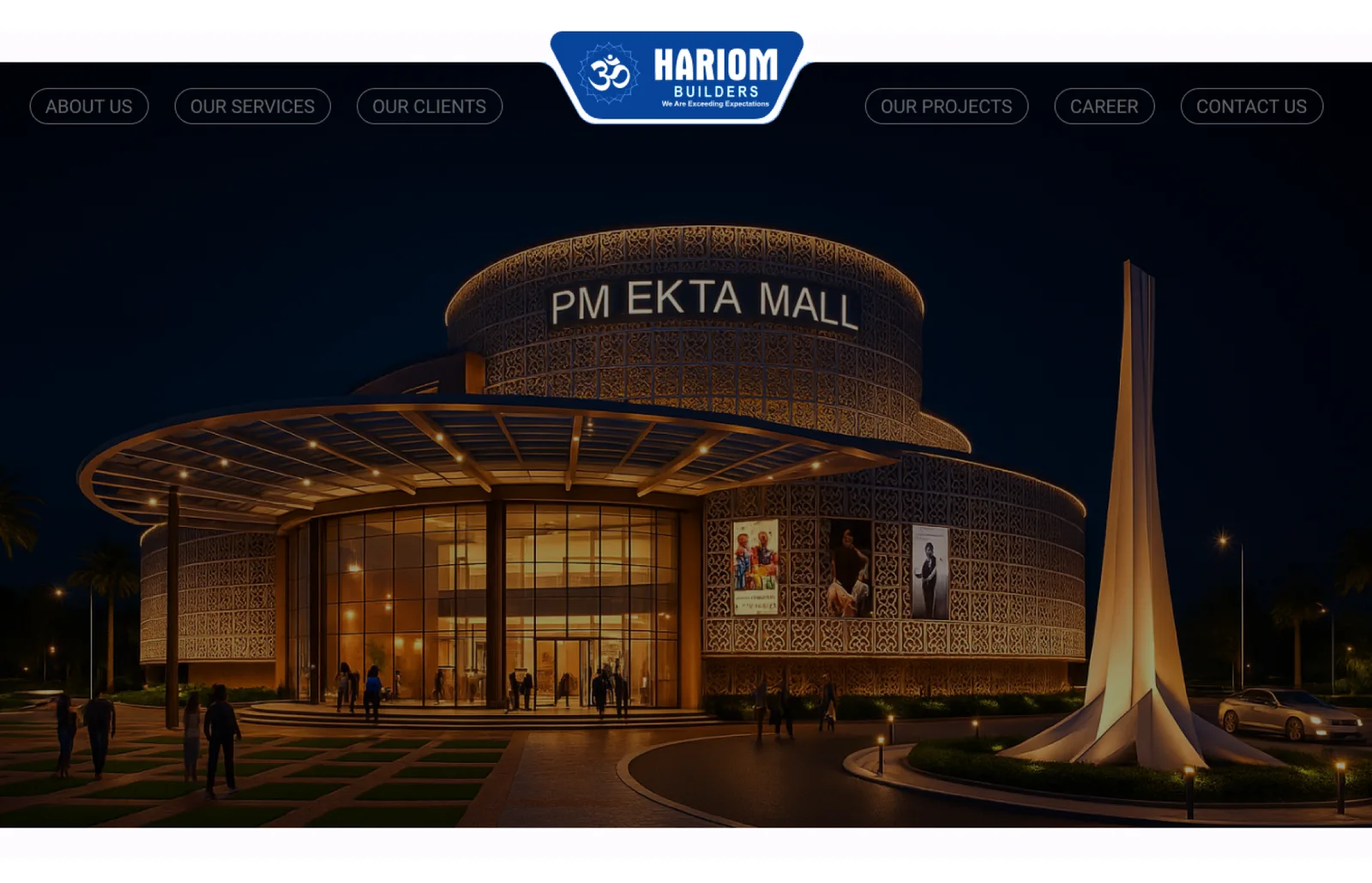 Hariom Builders website portfolio screenshot — Fruxinfo
