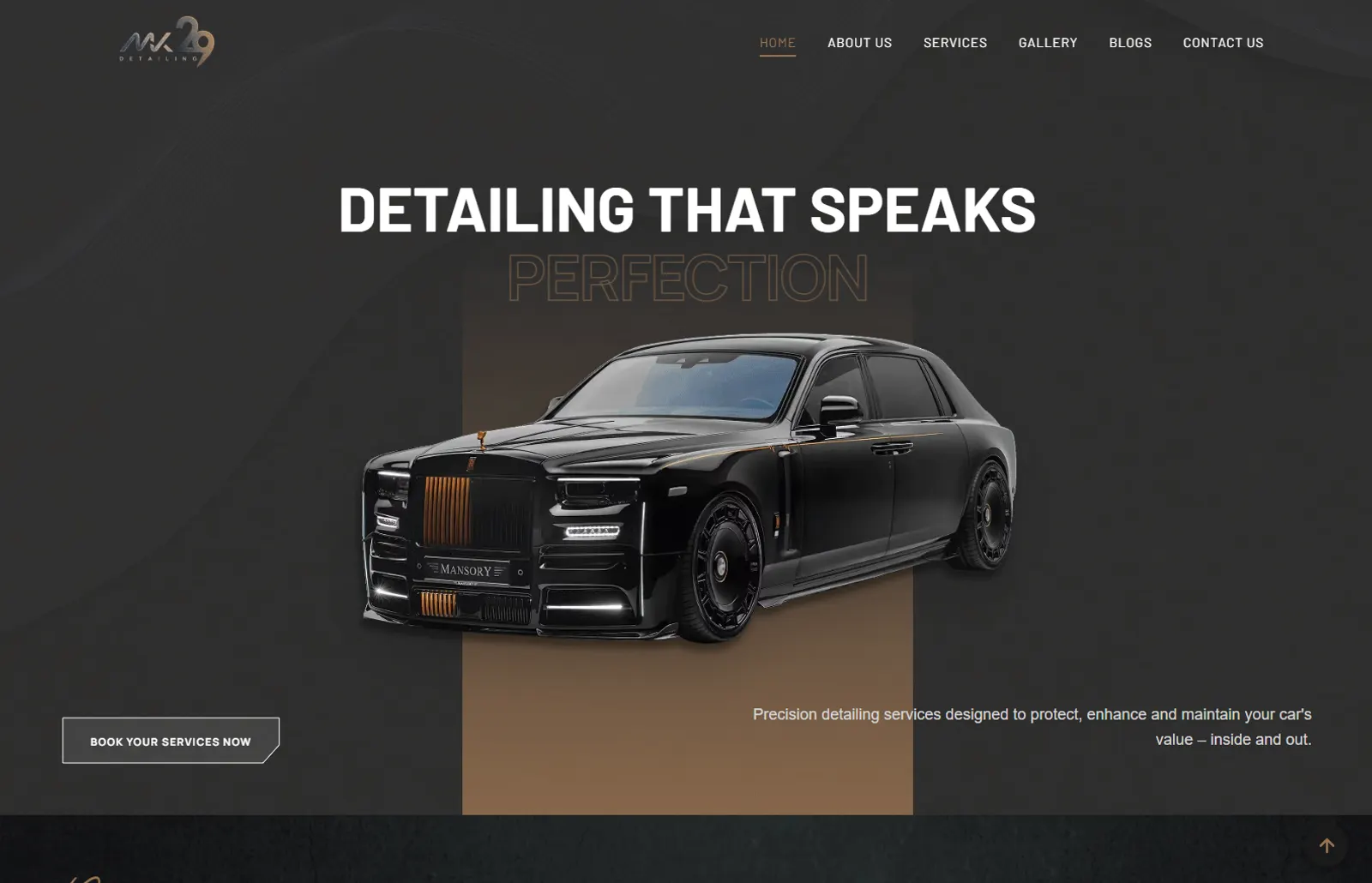 MK29 Detailing website portfolio screenshot — Fruxinfo