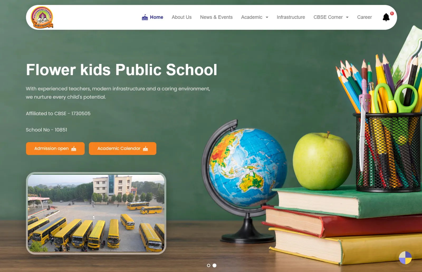 Flower Kids Public School website portfolio screenshot — Fruxinfo